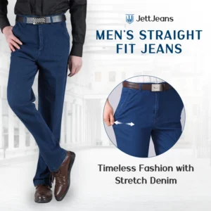 JettJeans3 – Men’s High Waist Straight Fit Stretch Jeans