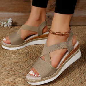 Vianys Summer Flat Wedge Heel Fish Mouth Casual Women’s Sandals