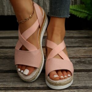 Vianys Summer Flat Wedge Heel Fish Mouth Casual Women’s Sandals