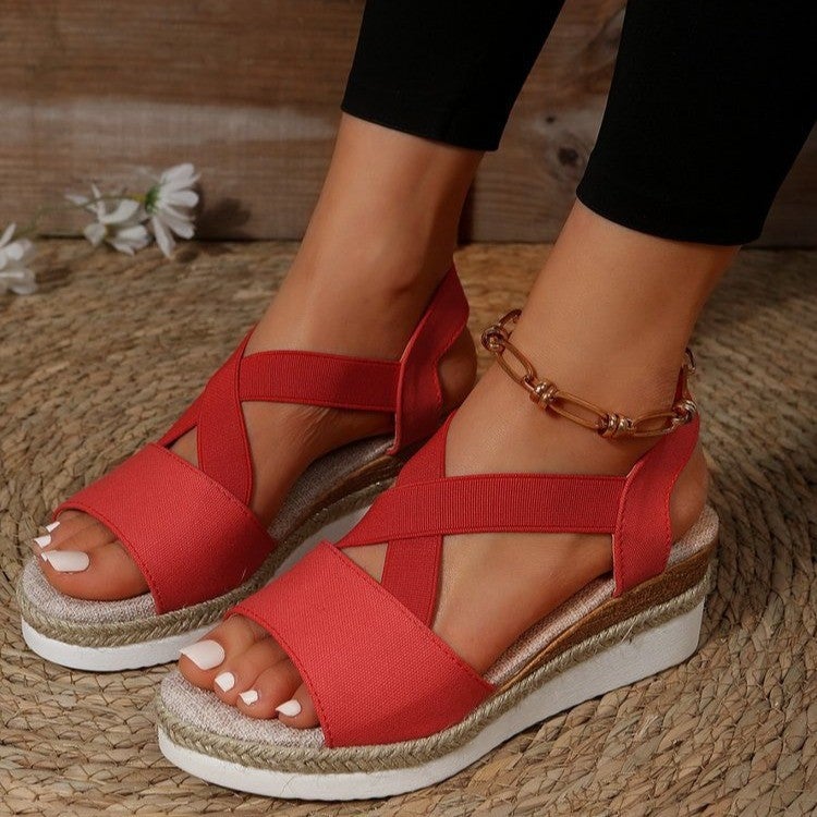 Vianys Summer Flat Wedge Heel Fish Mouth Casual Women’s Sandals