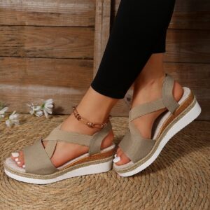 Vianys Summer Flat Wedge Heel Fish Mouth Casual Women’s Sandals