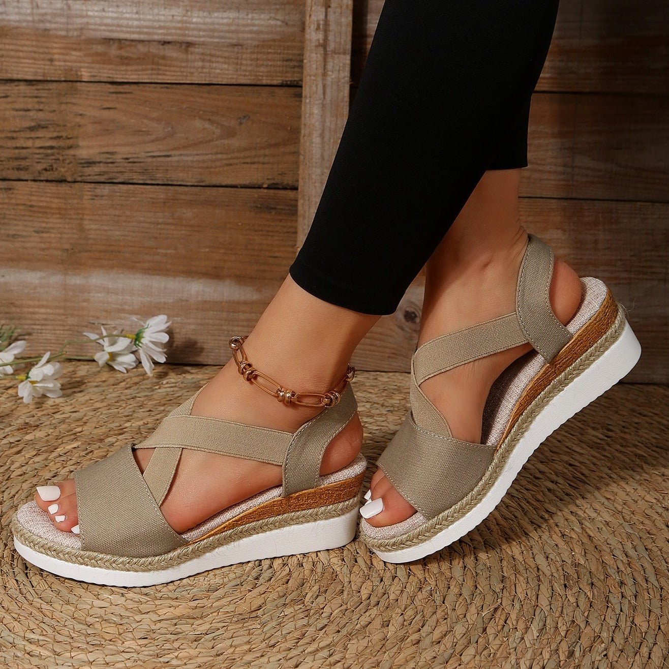 Vianys Summer Flat Wedge Heel Fish Mouth Casual Women’s Sandals