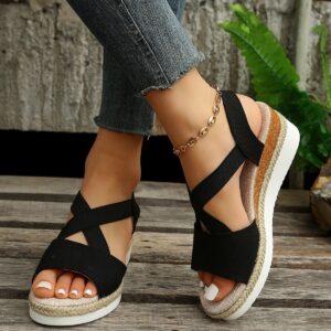 Vianys Summer Flat Wedge Heel Fish Mouth Casual Women’s Sandals