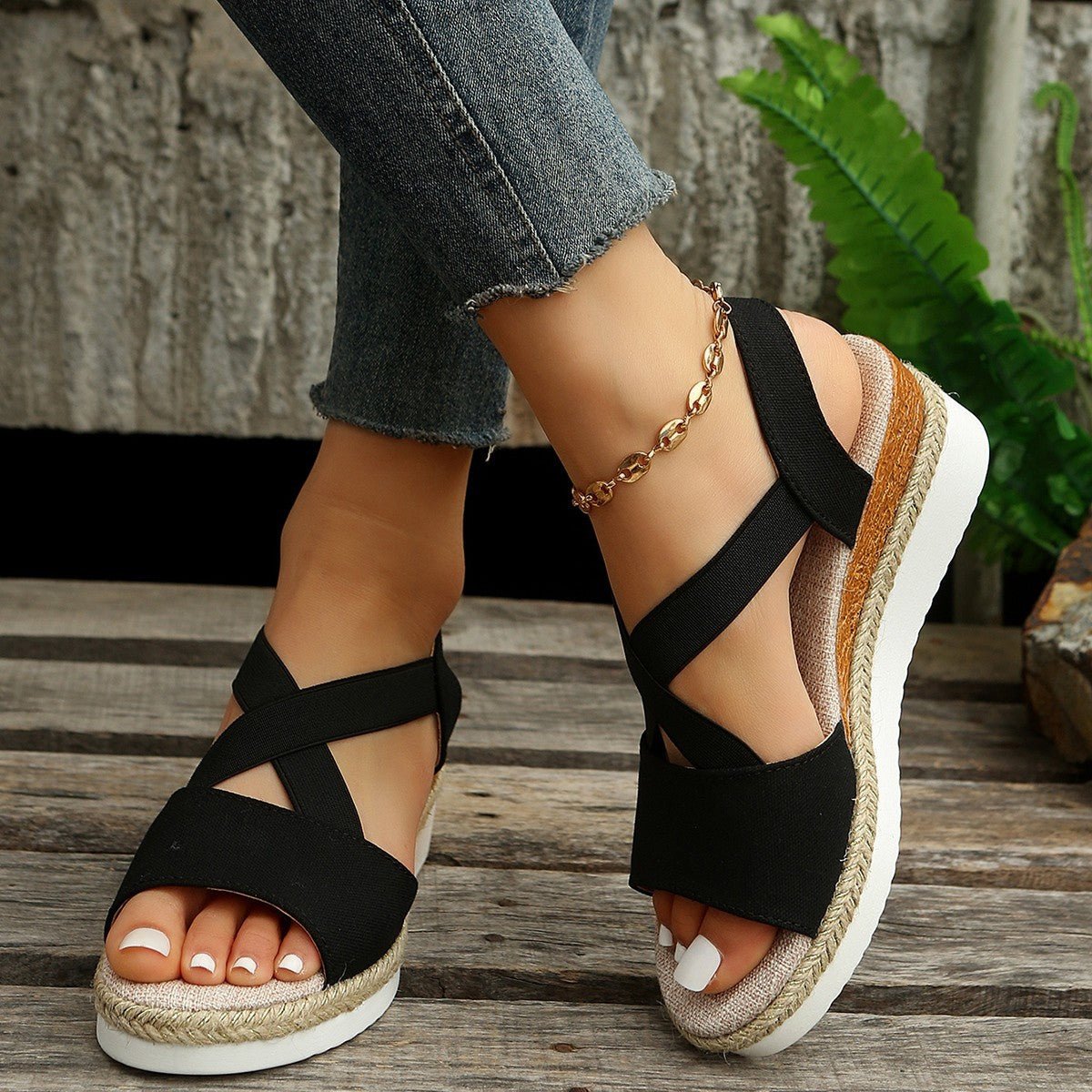 Vianys Summer Flat Wedge Heel Fish Mouth Casual Women’s Sandals