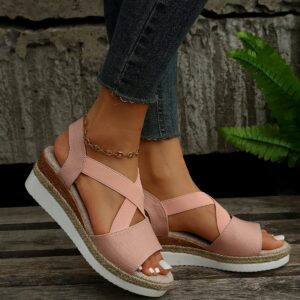 Vianys Summer Flat Wedge Heel Fish Mouth Casual Women’s Sandals