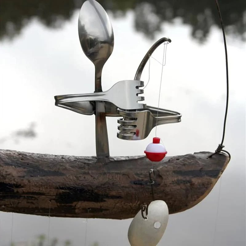 Last day 80% off – Handmade Fisherman Man Spoon Fish Sculpture Wind Chime