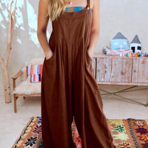 Plus Size Wide Leg Overalls Jumpsuit