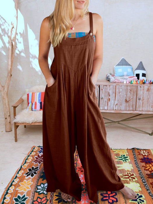 Plus Size Wide Leg Overalls Jumpsuit