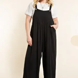 Plus Size Wide Leg Overalls Jumpsuit