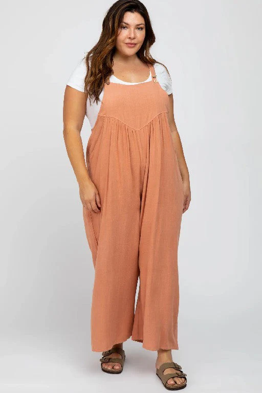 Plus Size Wide Leg Overalls Jumpsuit