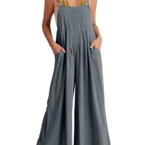 Plus Size Wide Leg Overalls Jumpsuit