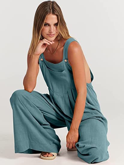 Plus Size Wide Leg Overalls Jumpsuit