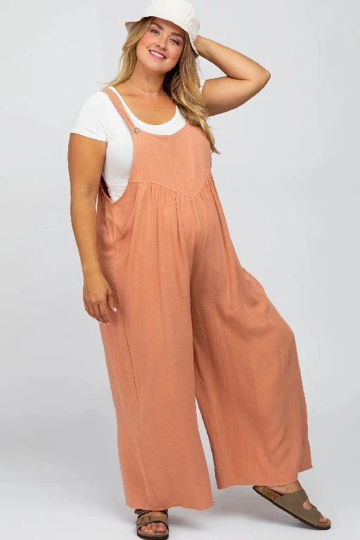 Plus Size Wide Leg Overalls Jumpsuit