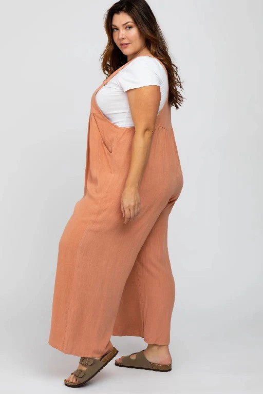 Plus Size Wide Leg Overalls Jumpsuit