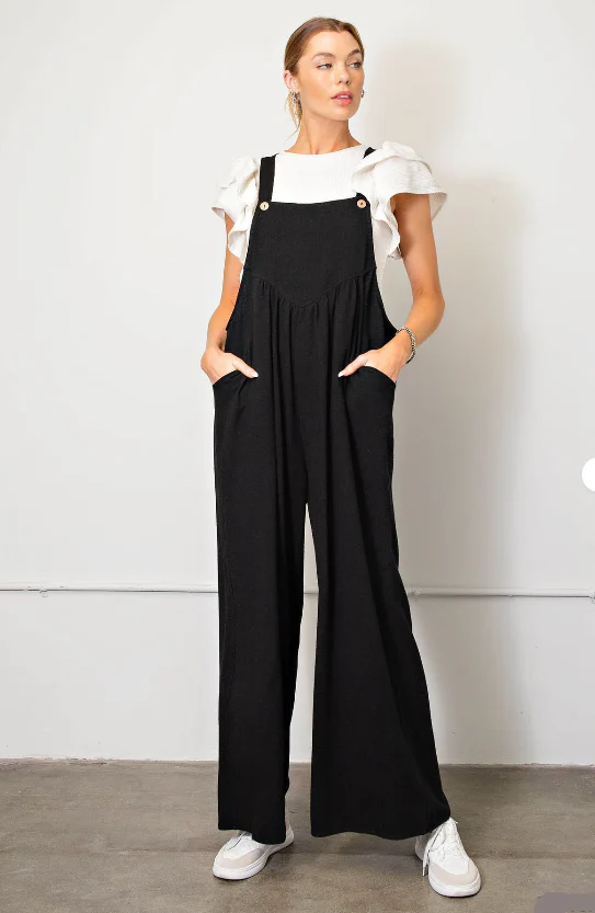 Plus Size Wide Leg Overalls Jumpsuit