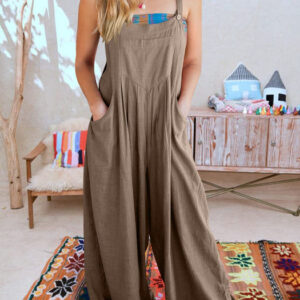 Plus Size Wide Leg Overalls Jumpsuit