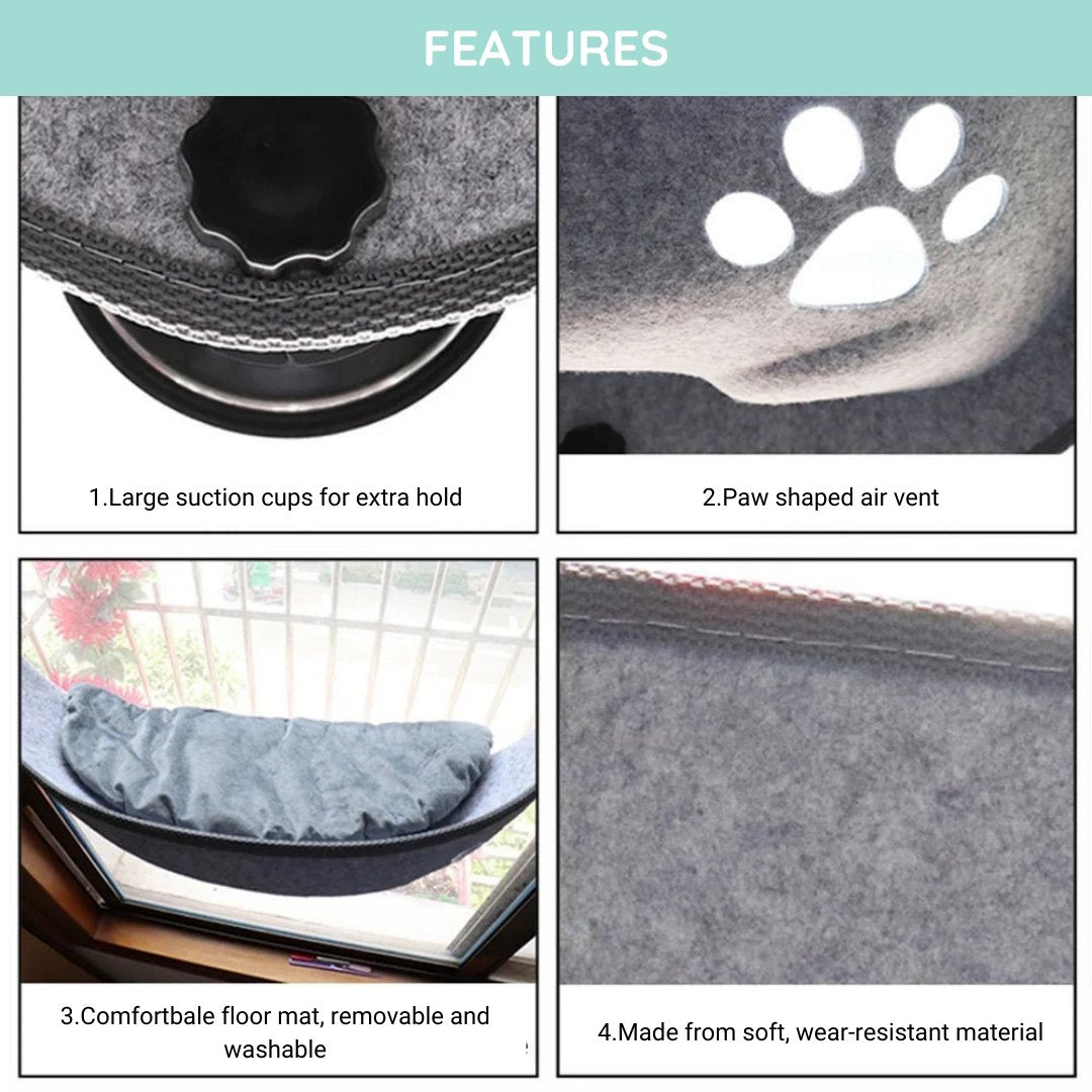 Purrfect Perch –  Deluxe Cat Window Hammock