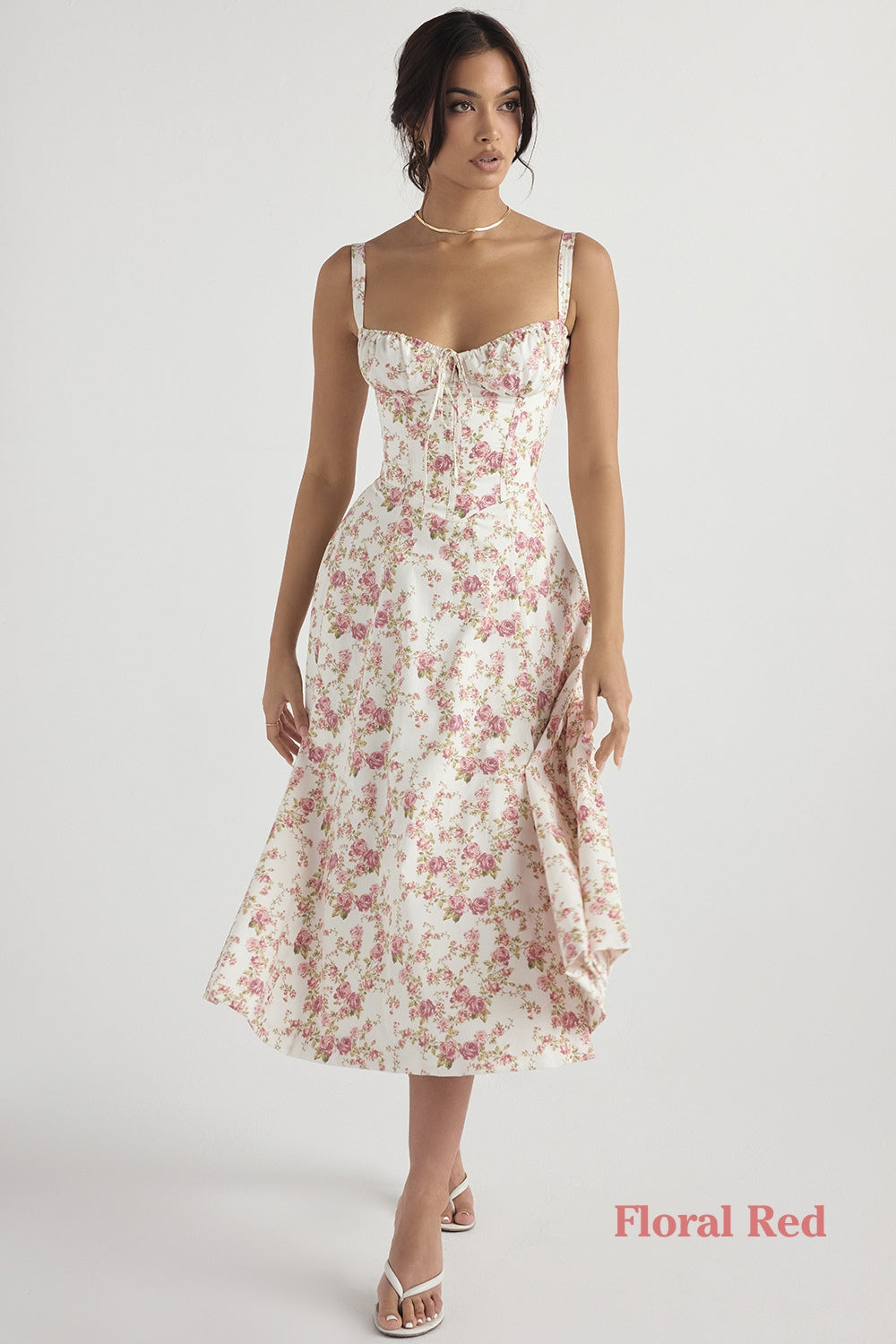 Soft Laced Up Cotton Bustier Sundress