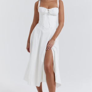 Soft Laced Up Cotton Bustier Sundress