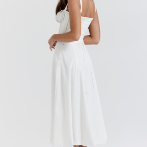 Soft Laced Up Cotton Bustier Sundress