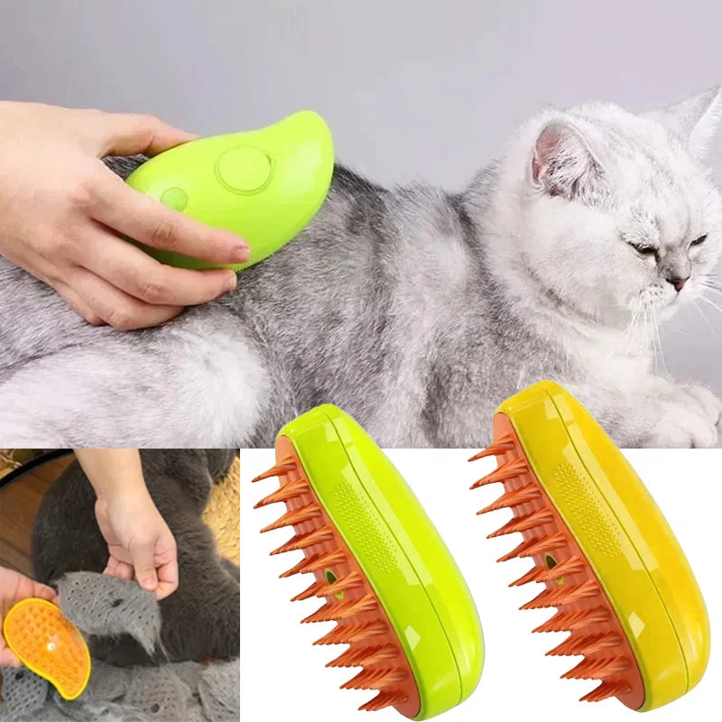 Steam Brush for Shedding, 3 in 1 Water Dog Brush| Pet Spray Hair Removal Comb