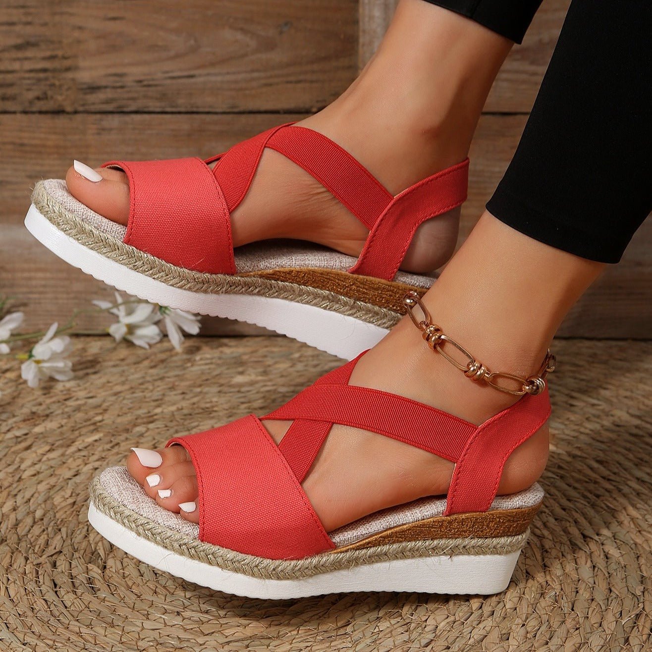 Vianys Summer Flat Wedge Heel Fish Mouth Casual Women’s Sandals