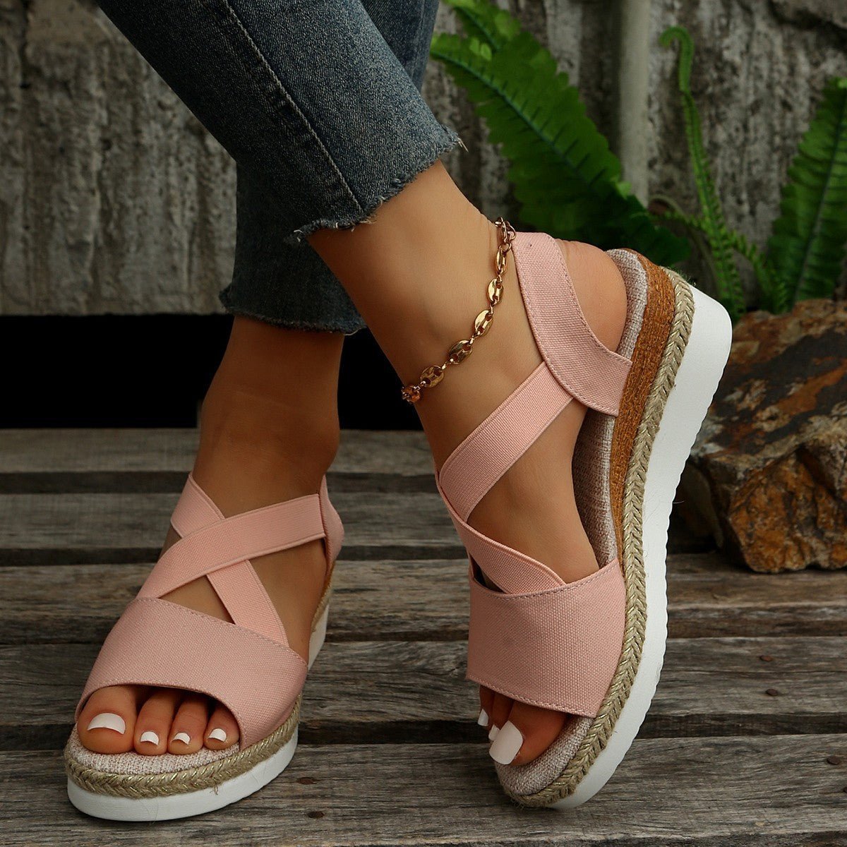 Vianys Summer Flat Wedge Heel Fish Mouth Casual Women’s Sandals