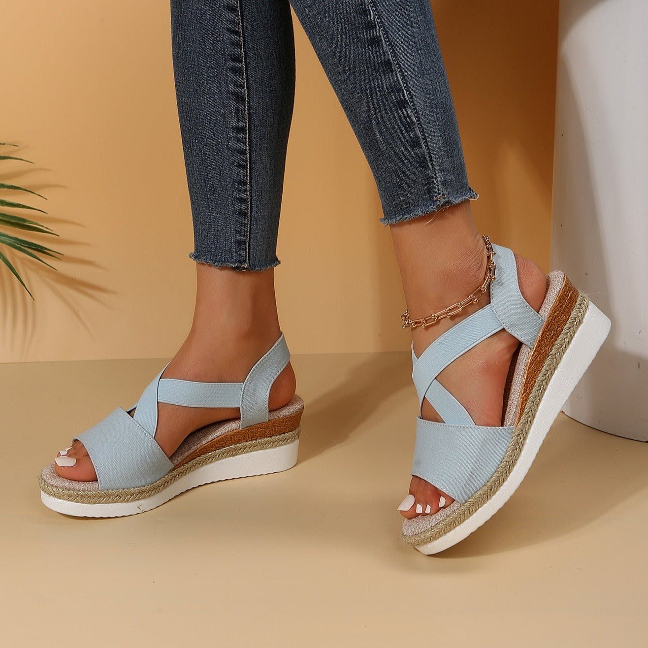 Vianys Summer Flat Wedge Heel Fish Mouth Casual Women’s Sandals