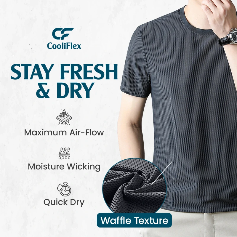 CooliFlex – Breathable Ice Silk Waffle Weave T-shirt