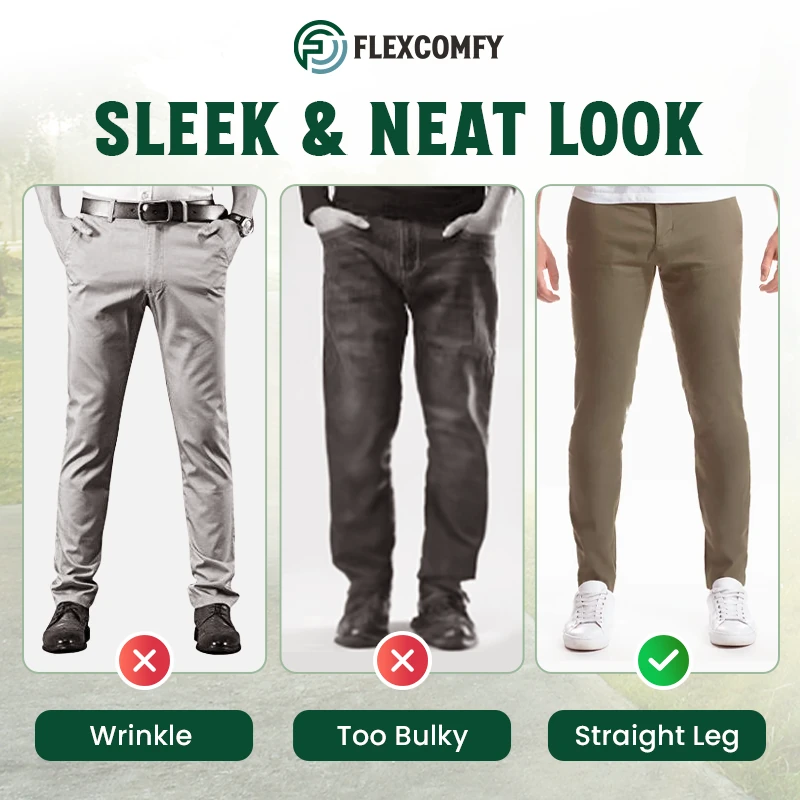 FlexComfy – Men’s High Waist Straight Fit Stretch Khakis