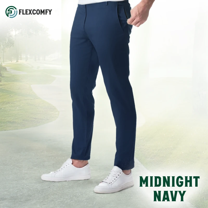 FlexComfy – Men’s High Waist Straight Fit Stretch Khakis