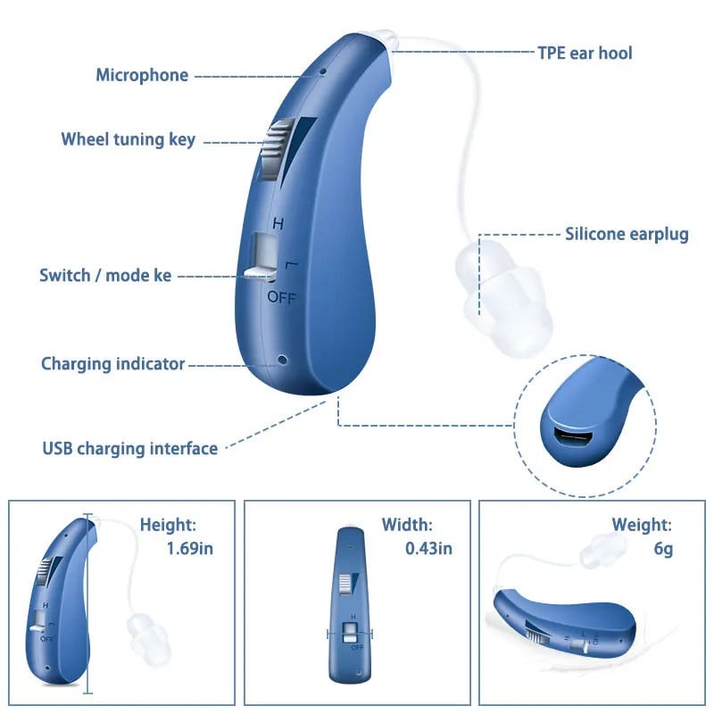 PristineHear ClearSound Rechargeable Hearing Aids