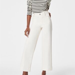 Tummy Control Cropped Wide-Leg Jeans