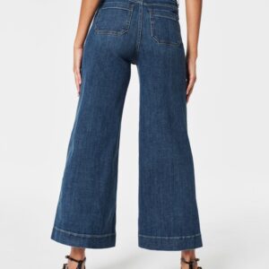 Tummy Control Cropped Wide-Leg Jeans