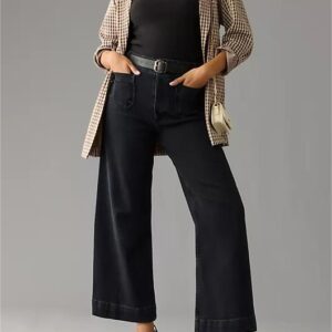 Tummy Control Cropped Wide-Leg Jeans