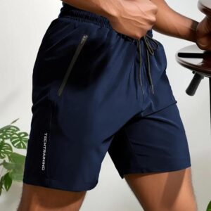 Men’s Letter Print Drawstring Waist Shorts