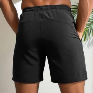 Men’s Letter Print Drawstring Waist Shorts