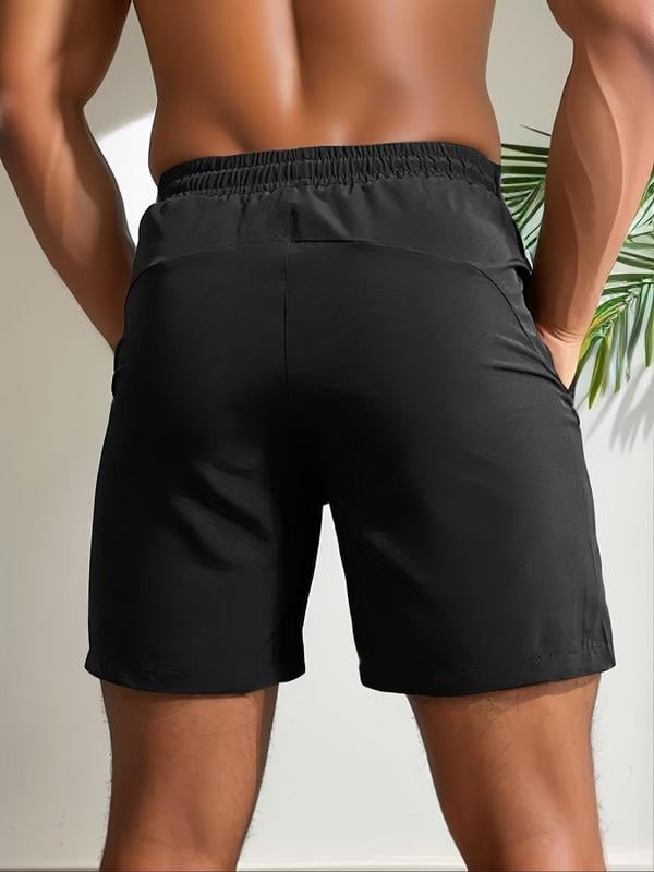 Men’s Letter Print Drawstring Waist Shorts