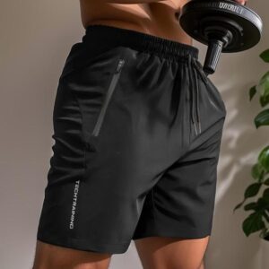 Men’s Letter Print Drawstring Waist Shorts