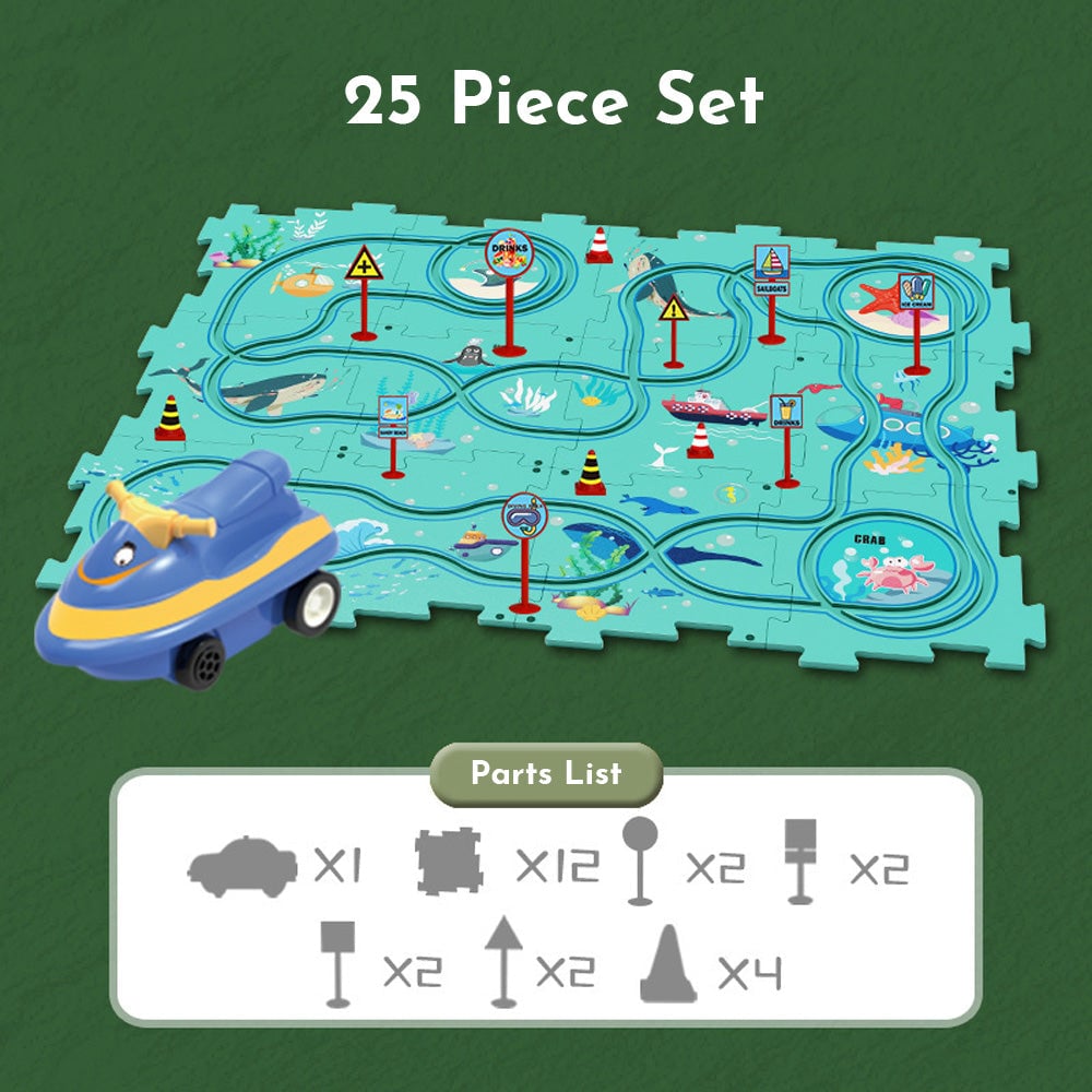 PuzzleRacer Kids Car Track Set