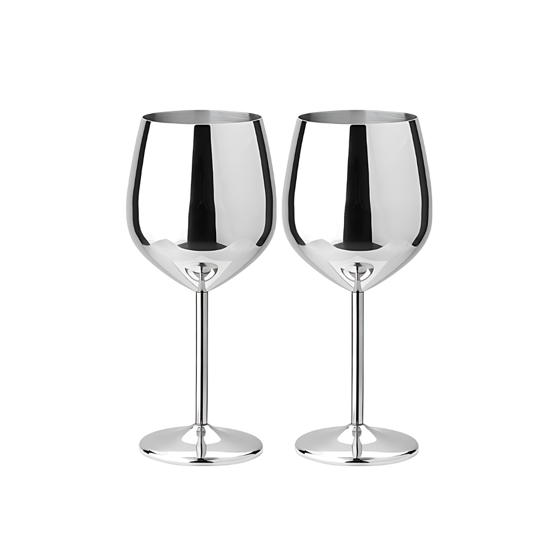 500ml (17 OZ) Stainless Steel Wine Glasses (Set of 2)