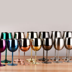 500ml (17 OZ) Stainless Steel Wine Glasses (Set of 2)