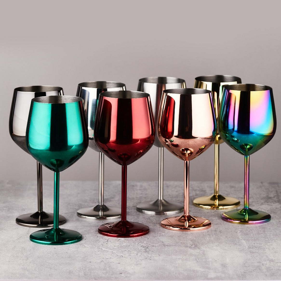 500ml (17 OZ) Stainless Steel Wine Glasses (Set of 2)