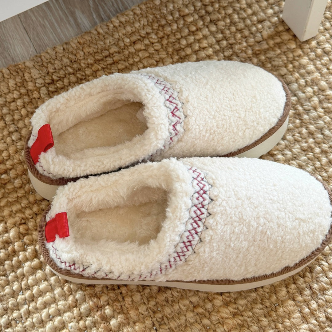 Sherpa Fleece Platform Slippers